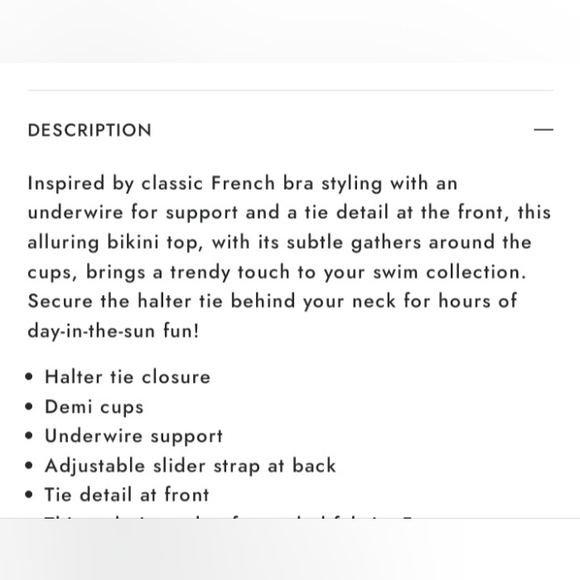 VENUS French Bra Swim Top, size 34B, 32C, 36A - Picture 13 of 13